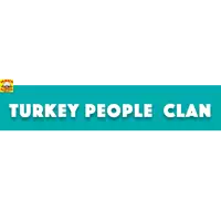 a blue sign that says turkey people clan on a white background