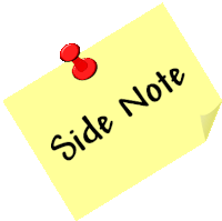 a yellow sticky note that says side note on it