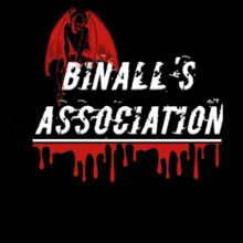 a black background with binall 's association written in white letters