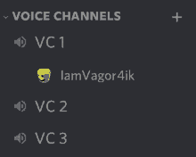 a list of voice channels includes vc1 vc2 vc3