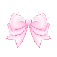 it is a pixel art of a pink bow on a white background .