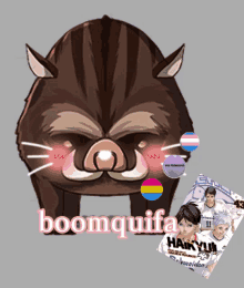 a picture of a boar with the words boomquifa written below it