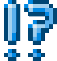 a pixel art of a question mark and exclamation mark