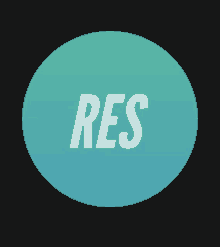 a blue circle with the word res written on it
