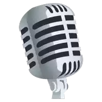 a cartoon drawing of a microphone with a white background