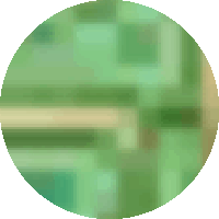 a close up of a green circle with a few squares in it