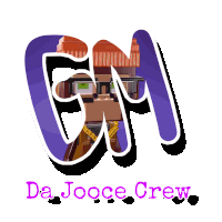 a logo for da jooce crew with a cartoon character on it