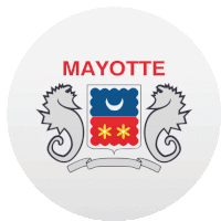 a logo for mayotte with a coat of arms and two seahorses