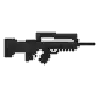 a pixel art drawing of a rifle on a black background .