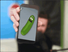 a person is holding a cell phone with rick and morty on it