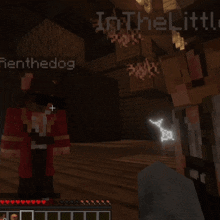 two minecraft characters are standing next to each other with the name fenthedog visible