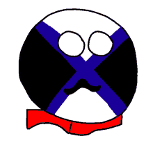 a cartoon drawing of a ball with a mustache