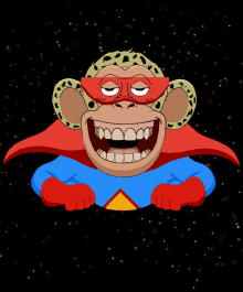 a cartoon of a monkey wearing a cape and a mask