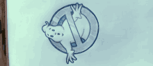 a drawing of a ghost in a circle with a no sign