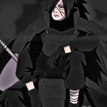 a drawing of a ninja with the words never aoe on it