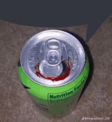 a can of soda has a hole in the top of it