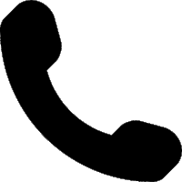 a silhouette of a telephone on a grey background