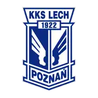 a blue and white logo for kks lech poznan