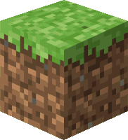 a minecraft block with a piece of grass on top of it