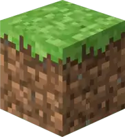 a minecraft block with a piece of grass on top of it