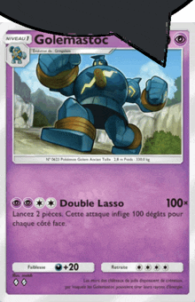 a pokemon card that says golemastroc on it