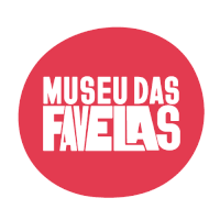 a red circle that says museu das favelas in white