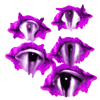 a bunch of purple eyes with a white border on a white background