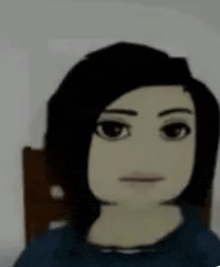 a cartoon character is sitting in a chair with a serious look on her face .