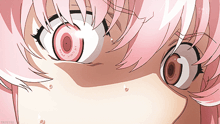 a close up of a girl 's eyes with the word tritetsu on the bottom right