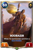 a card that says boobazir on it