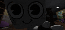 a cartoon character is standing in a dark room with a poster on the wall that says driver 's side