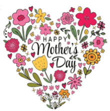 a mother 's day card with a heart made of flowers and hearts