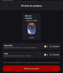 a screenshot of a game called mi bote de propinas shows a jar of propinas