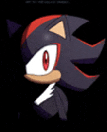 shadow the hedgehog from the video game sonic the hedgehog has red eyes