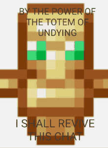 a picture of a totem with the words " by the power of the totem of undying i shall revive this chat " below it