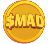 a gold coin that says $ mad on it