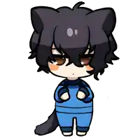 a cartoon drawing of a person with a cat ear