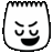 a black and white drawing of a cartoon character 's face with a smile on it .