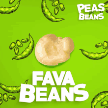 a green background with peas and beans fava beans