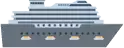 a cartoon illustration of a large cruise ship on a white background .