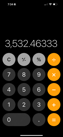 a calculator with the number 3,532,46333 on it