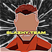 a drawing of a man with the words slazhny team by luca below it