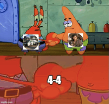 a cartoon of patrick and spongebob with a picture of harry styles