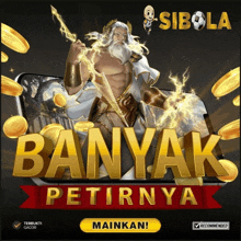 an advertisement for sibola shows a picture of zeus