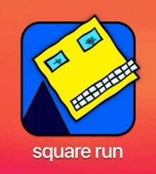 an app icon for square run with a robot face