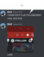 a screenshot of a discord conversation between elixr and a user named 1trillion