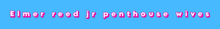 a blue background with the words elmer reed jr penthouse wives written in pink