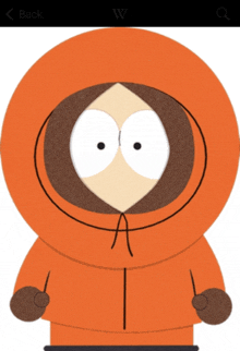 a picture of kenny from south park on a phone