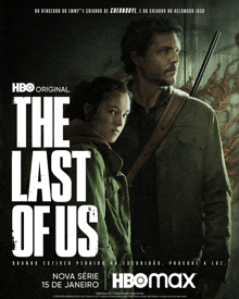 a movie poster for the last of us shows a man and a girl