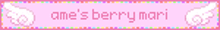 a pink banner with the word ame 's berry mari on it